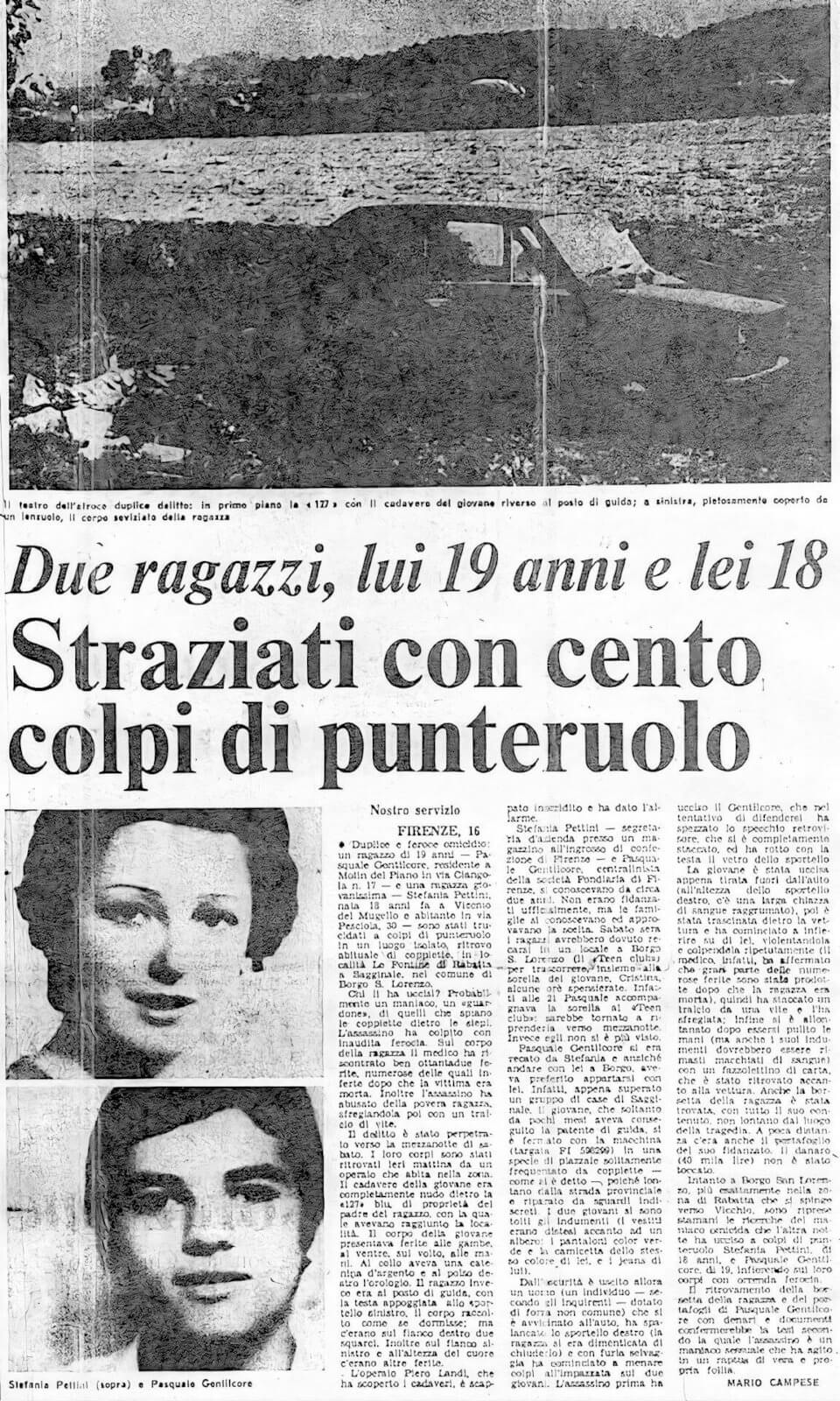 Immagine che riproduce un articolo di stampa dell’epoca