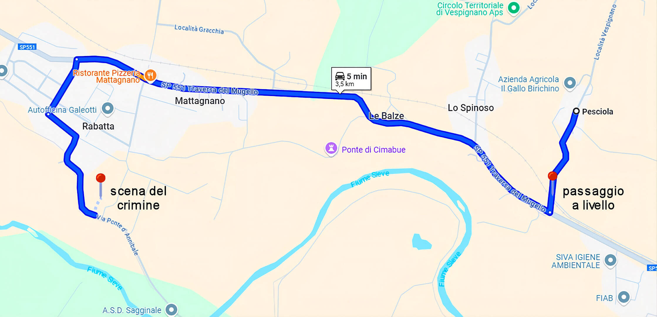 Alternativa viaria al percorso in auto